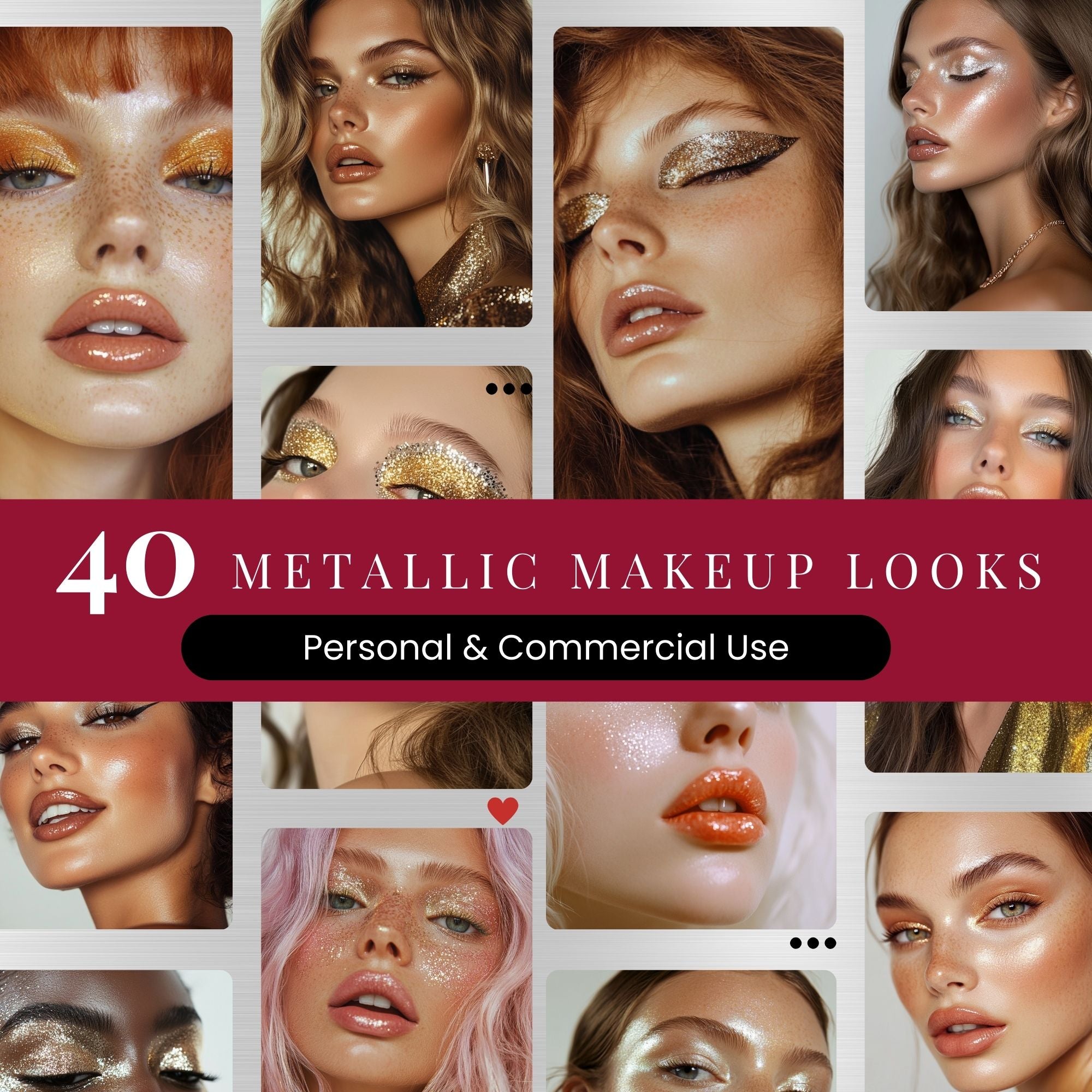 40 Metallic Makeup Images in Gold, Silver, Copper & Rose Gold