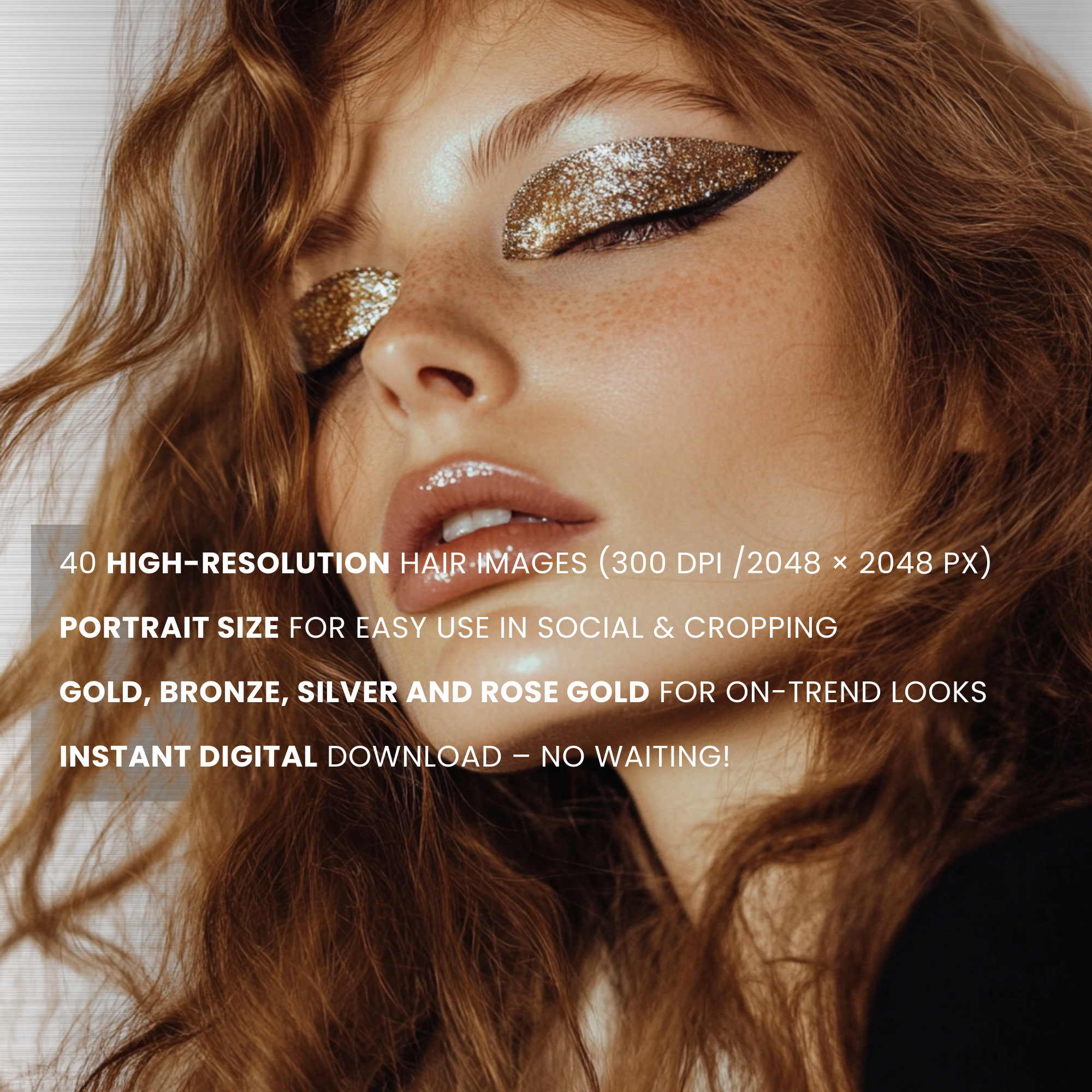 40 Metallic Makeup Images in Gold, Silver, Copper & Rose Gold