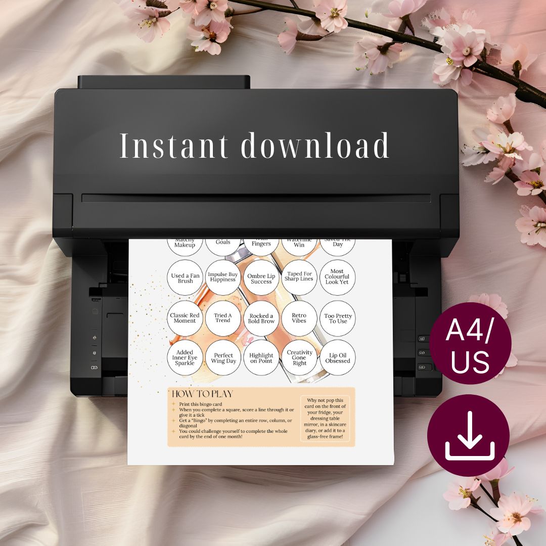 Makeup Glow & Go Bingo Printable PDF