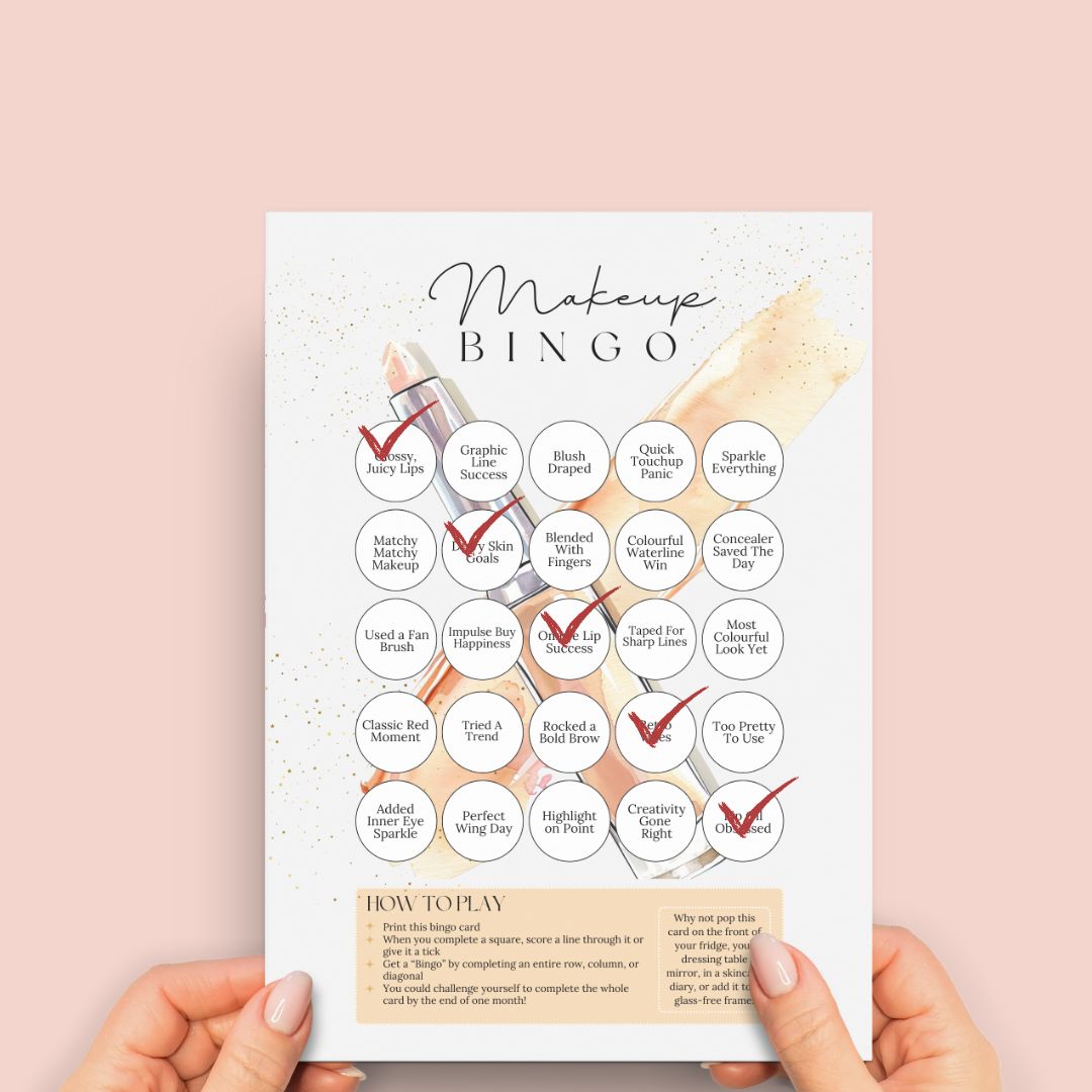 Makeup Glow & Go Bingo Printable PDF