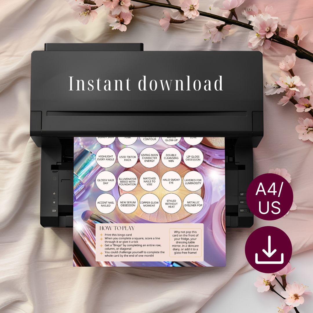 Glow-Up Bingo – A Beauty Printable for Glow Lovers