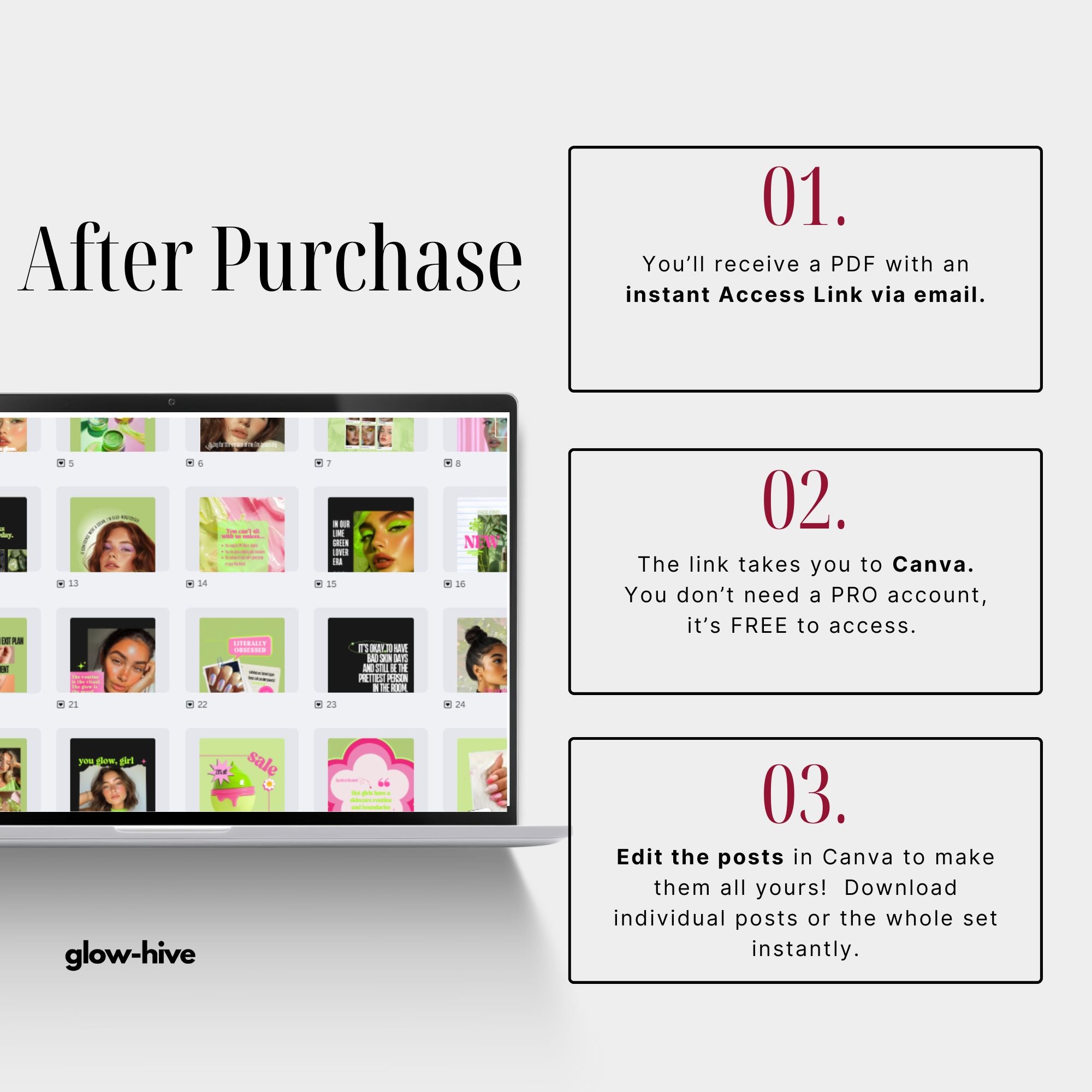 30 Lime & Pink Beauty Editable Instagram Posts