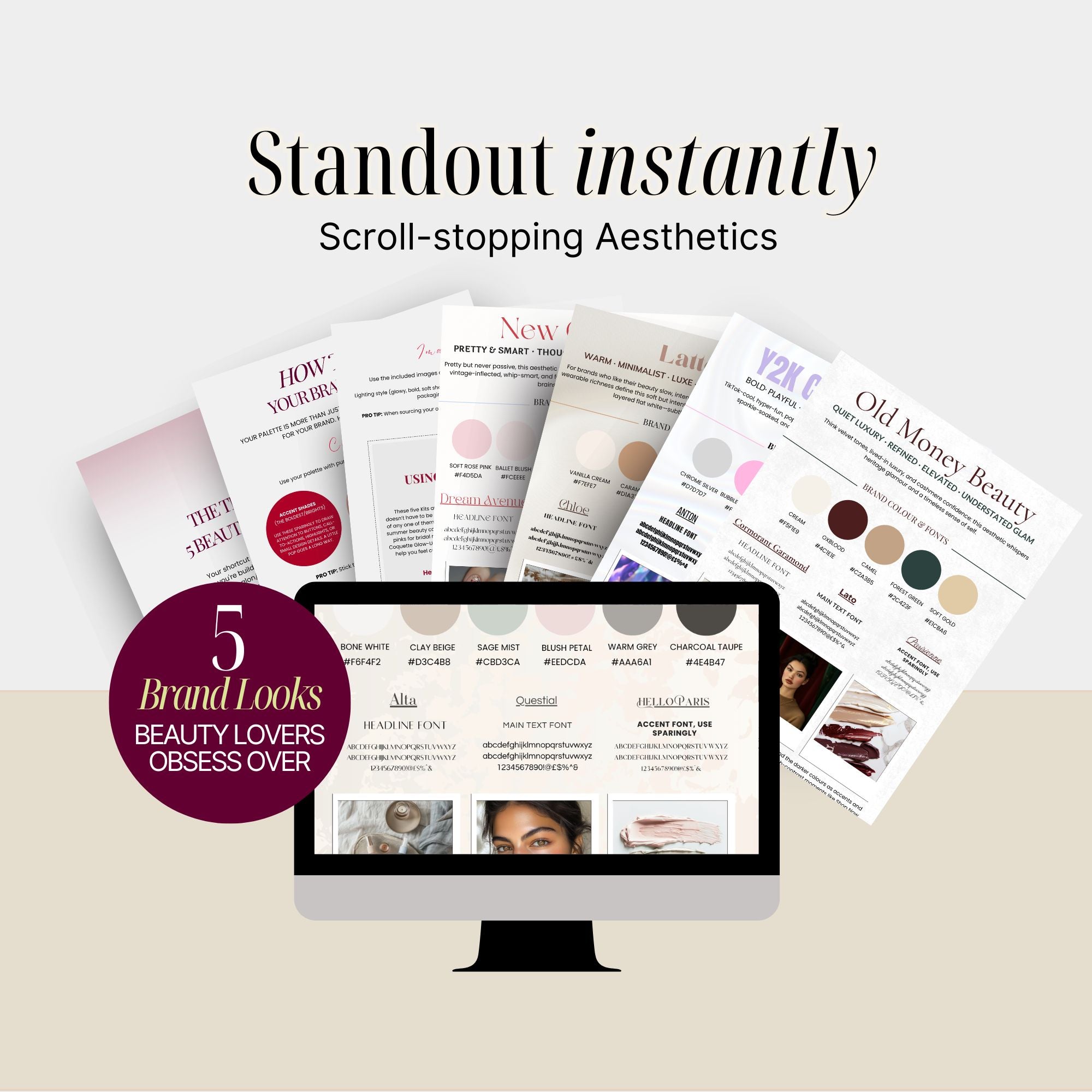 The 'It-Girl' 5 Aesthetic Brand Kit Set