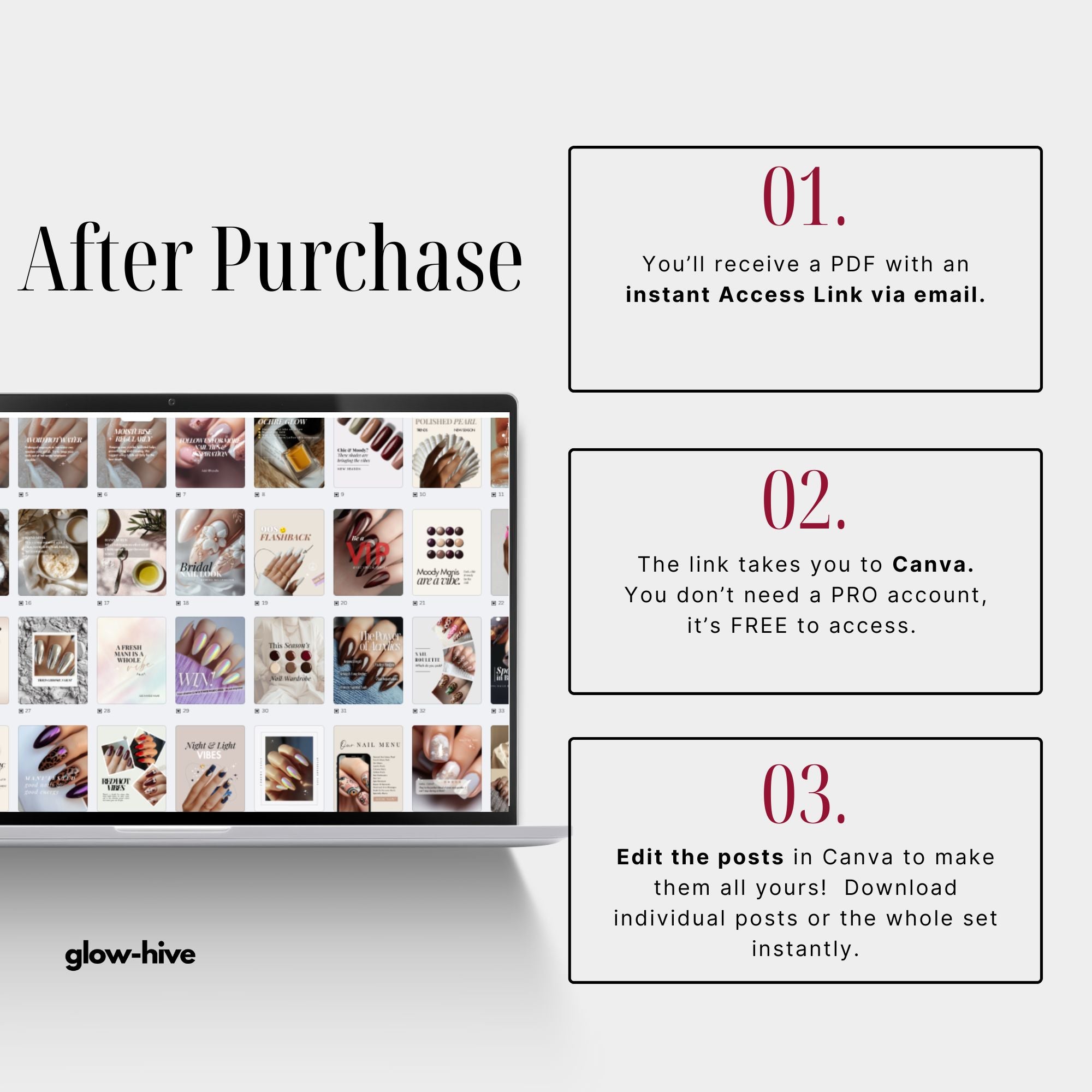 35 Nail Salon / Tech Editable Instagram Posts