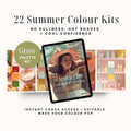 The Summer Edit: 22 Colour Palettes for Beauty Brands (Editable Canva Pack)