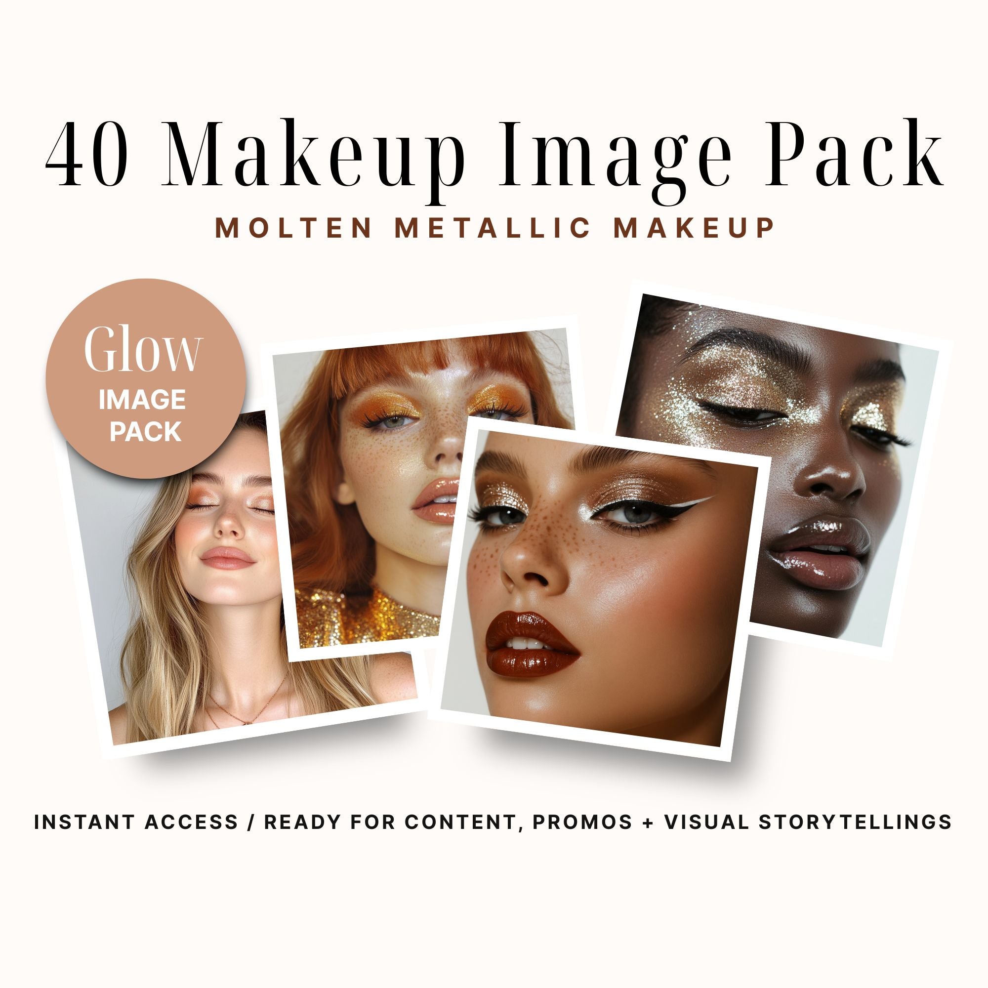 40 Metallic Makeup Images in Gold, Silver, Copper & Rose Gold