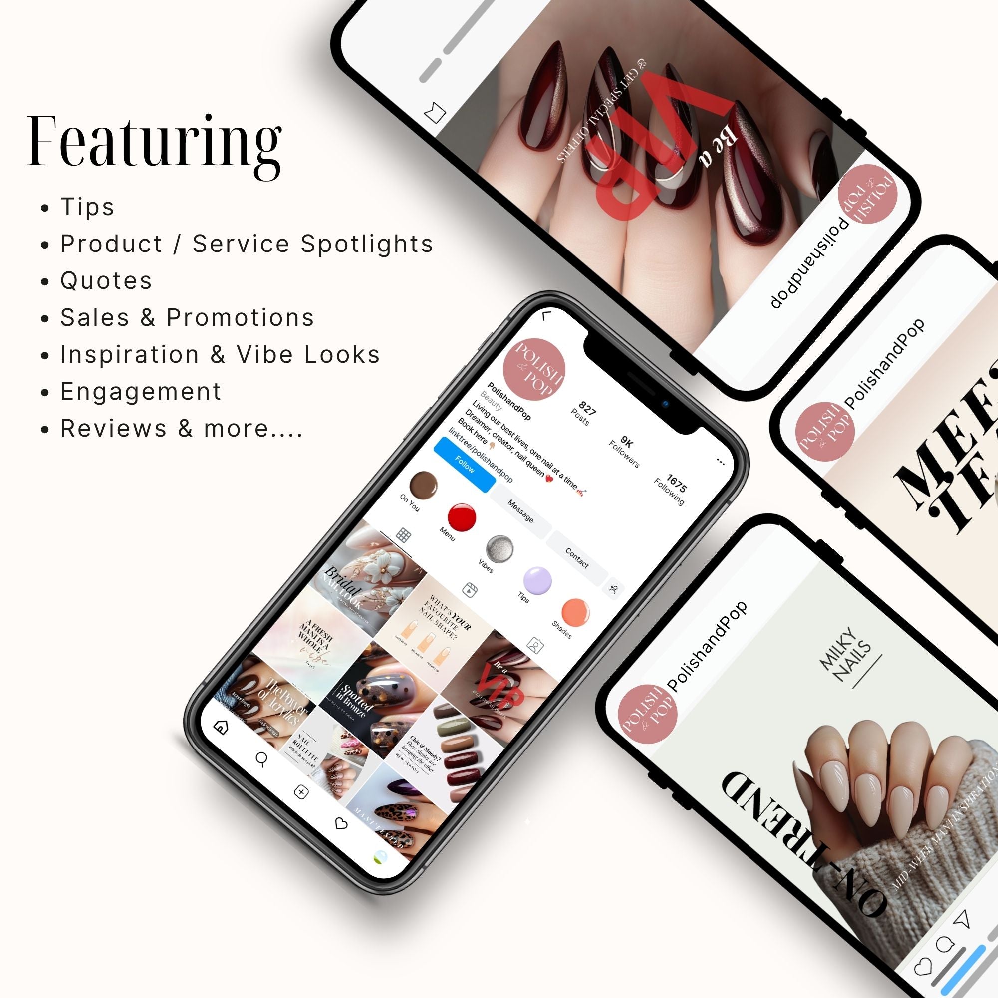 35 Nail Salon / Tech Editable Instagram Posts