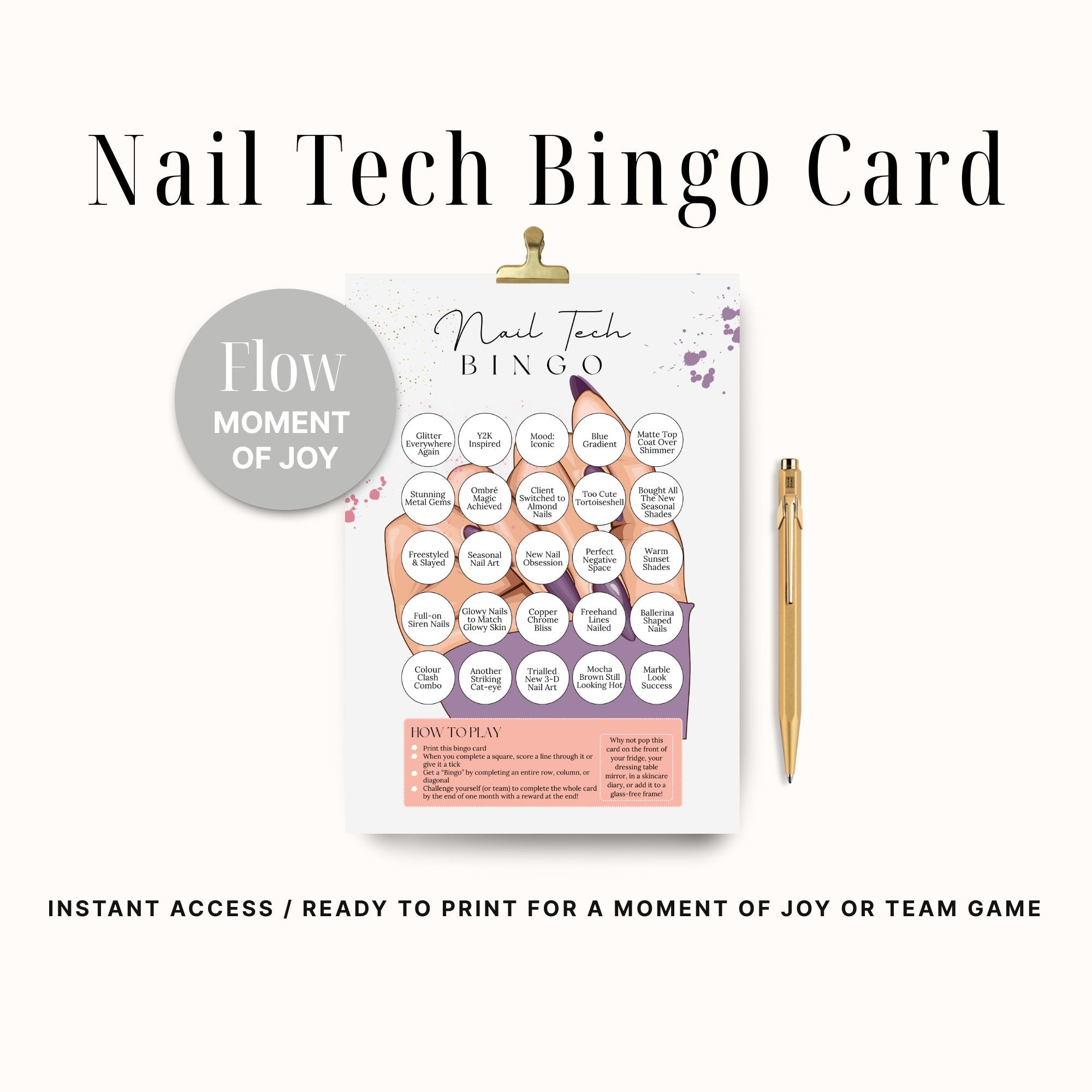 Nail Tech Bingo – A Fun, Relatable Printable for Nail Artists