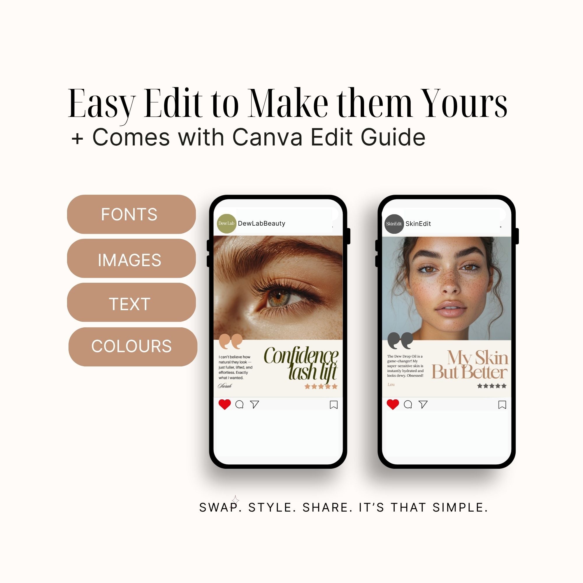 50 Modern Blush Editable Instagram Posts for Beauty Brands