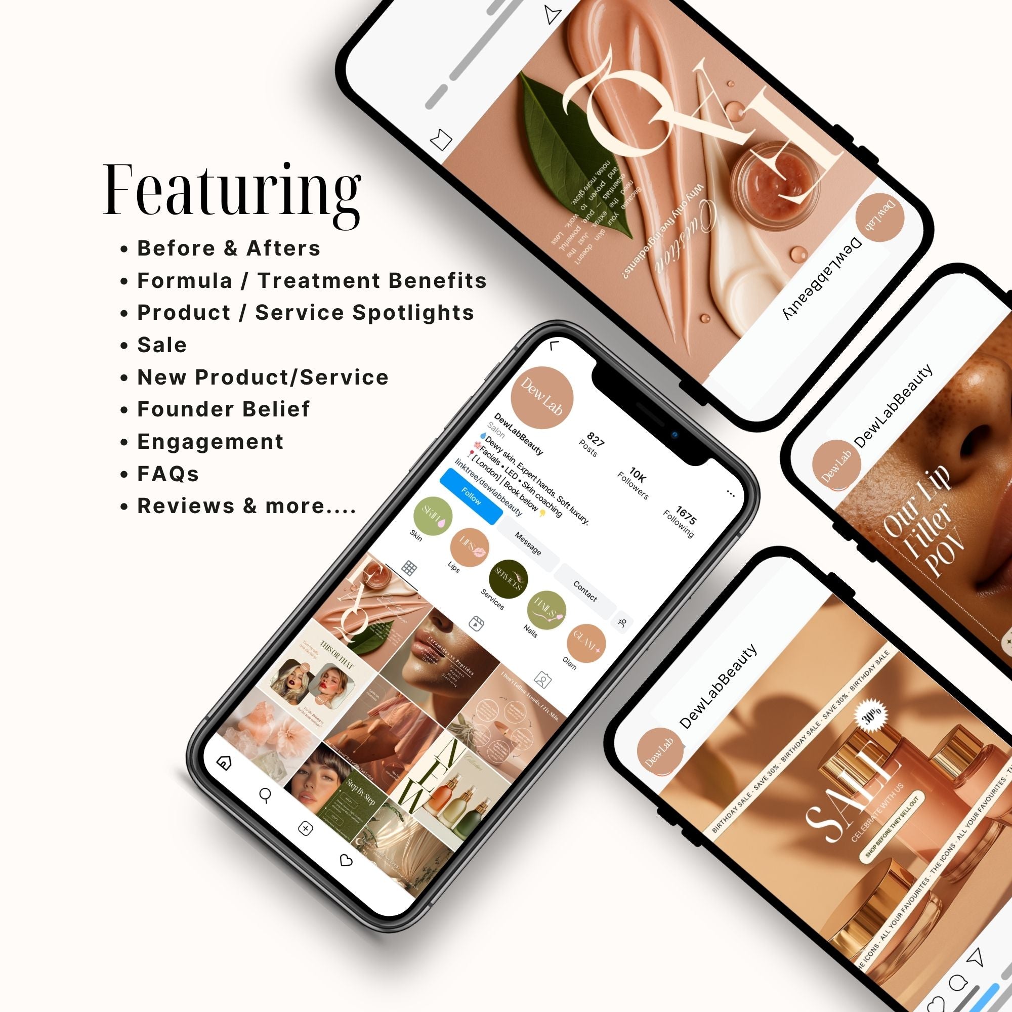 50 Modern Blush Editable Instagram Posts for Beauty Brands