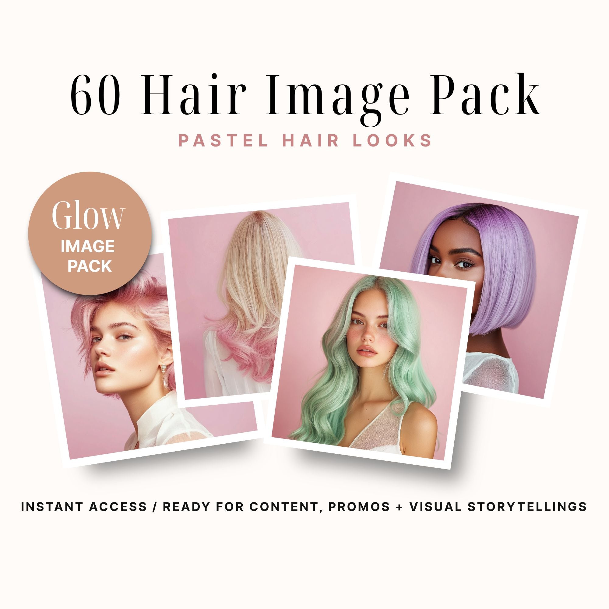 60 Pastel Hair Image Pack