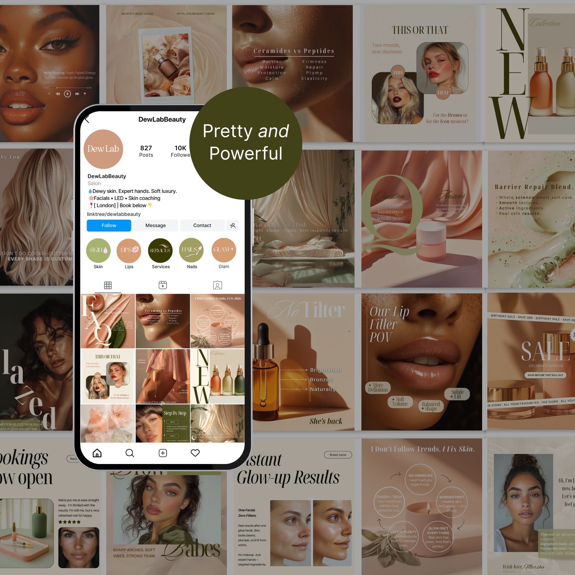 50 Modern Blush Editable Instagram Posts for Beauty Brands